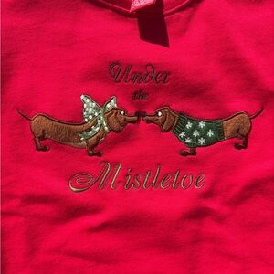 ⭐️3/$12⭐️Festive Red sweatshirt with Dachshund Design